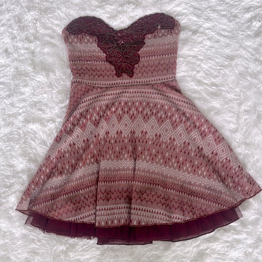 Free People Twinkle and Twirl Strapless Mini Dress Size XS